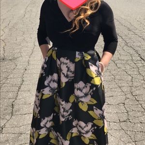 Modest floral dress . Eye catching